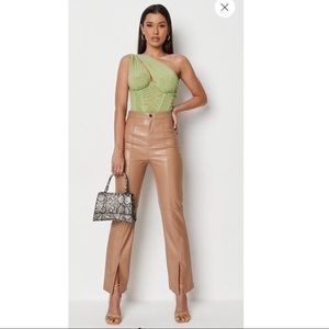 Size 4 split hem trousers - faux leather